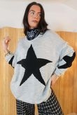 Beatrix Star Slouch Knit Grey Marl